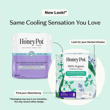Herbal-infused overnight menstrual pad pack with front and side views