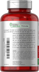 Horbaach red supplement bottle with silver cap showing Non GMO Promise label for apple cider vinegar capsules