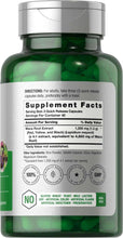 Maca supplement bottle back panel with Supplement Facts for 120 capsules