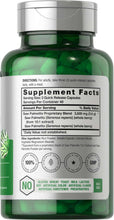 Horbaach Saw Palmetto supplement facts label on bottle back
