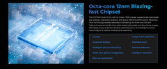 HOTWAV Note 15 Pro Android 14 smartphone closeup of octa core 12nm chipset concept with tech feature text