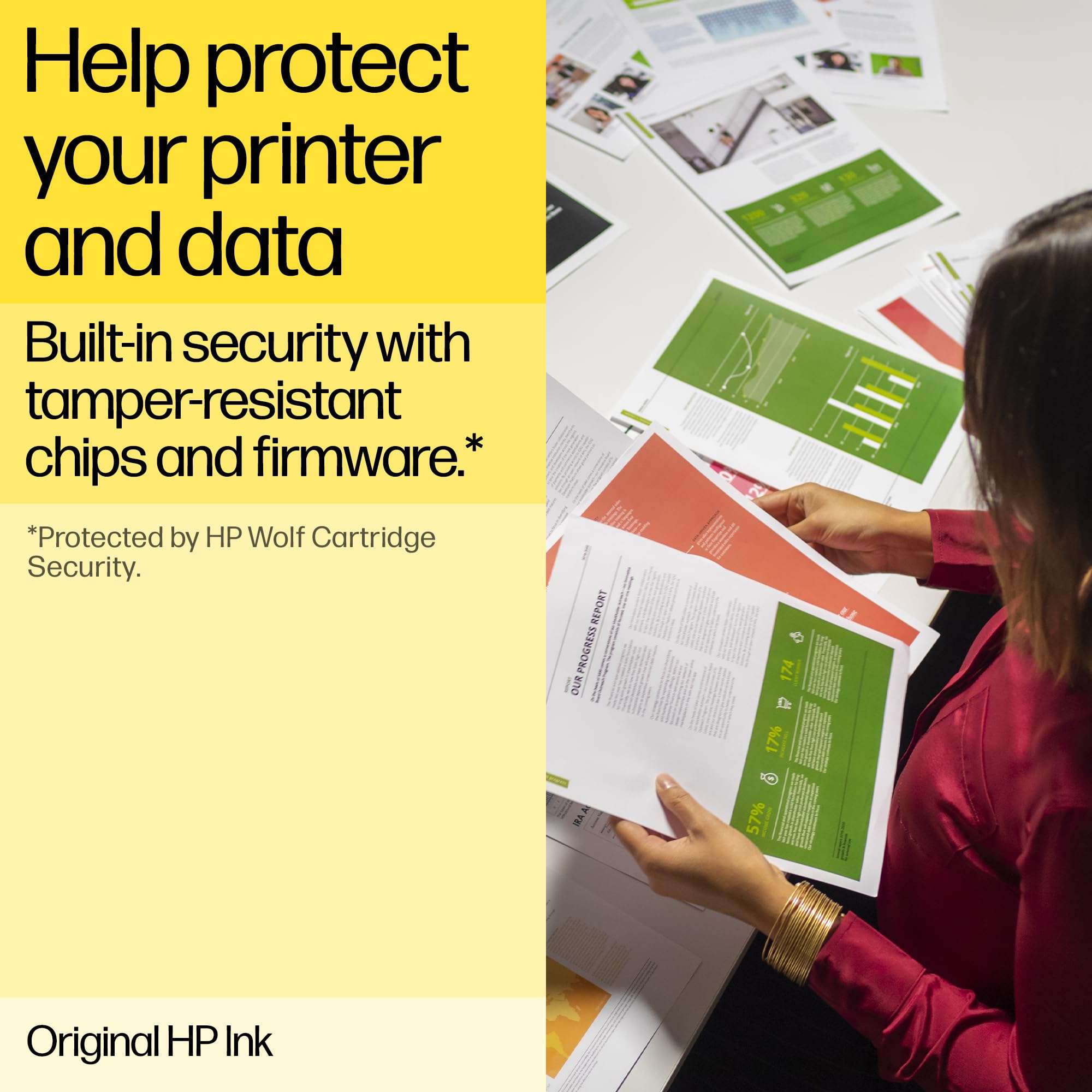 Original HP ink for DeskJet printers with built-in security and tamper-resistant chips