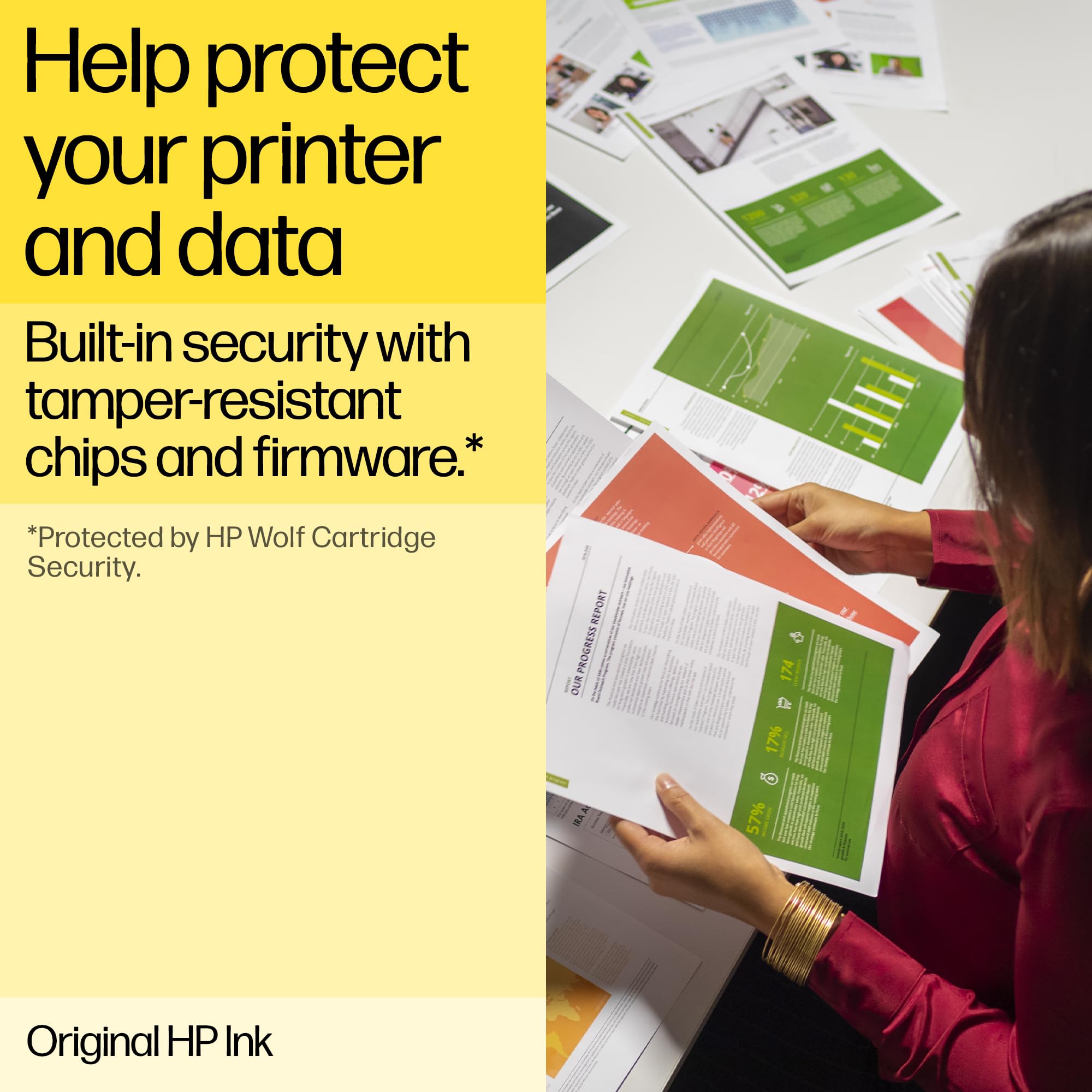 Original HP ink for DeskJet printers with built-in security and tamper-resistant chips