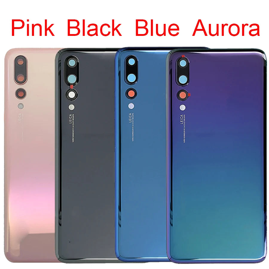 Huawei P20 Pro back glass replacement in Pink Black Blue and Aurora with triple camera cutouts by Mumzar