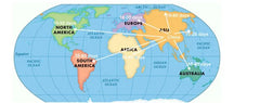 World map showing estimated shipping times from China to regions for Mumzar Huawei P30 Lite back cover replacement