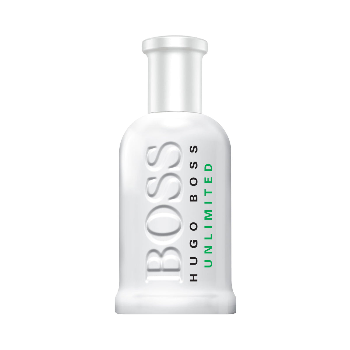 Boss Bottled Unlimited 100ml white bottle with silver cap by Mumzar