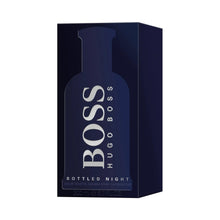 Fragrance box with navy design and large BOSS lettering
