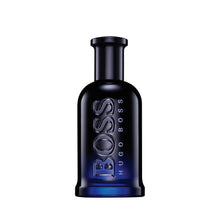 Hugo Boss eau de toilette bottle in dark glass with blue base