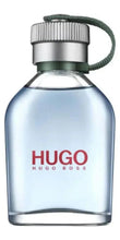 HUGO BOSS perfume bottle with silver ridged cap and dark green cord