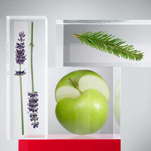 HUGO Man fragrance note props: green apple and lavender stems