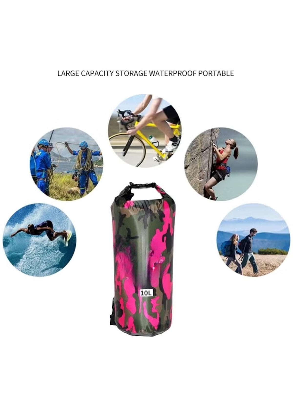 Huitich 10L Waterproof Sling Bag Pink Camouflage Sport Bag - Mumzar