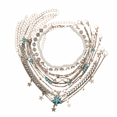 Huitich 11 - Piece Beach Anklet Set with Star & Beads - Mumzar