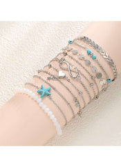 Huitich 11 - Piece Beach Anklet Set with Star & Beads - Mumzar