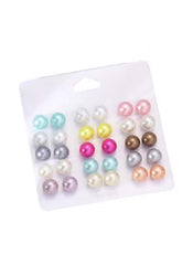 Huitich 15 - Pair Pearl Earrings for Women Multicolor Set - Mumzar
