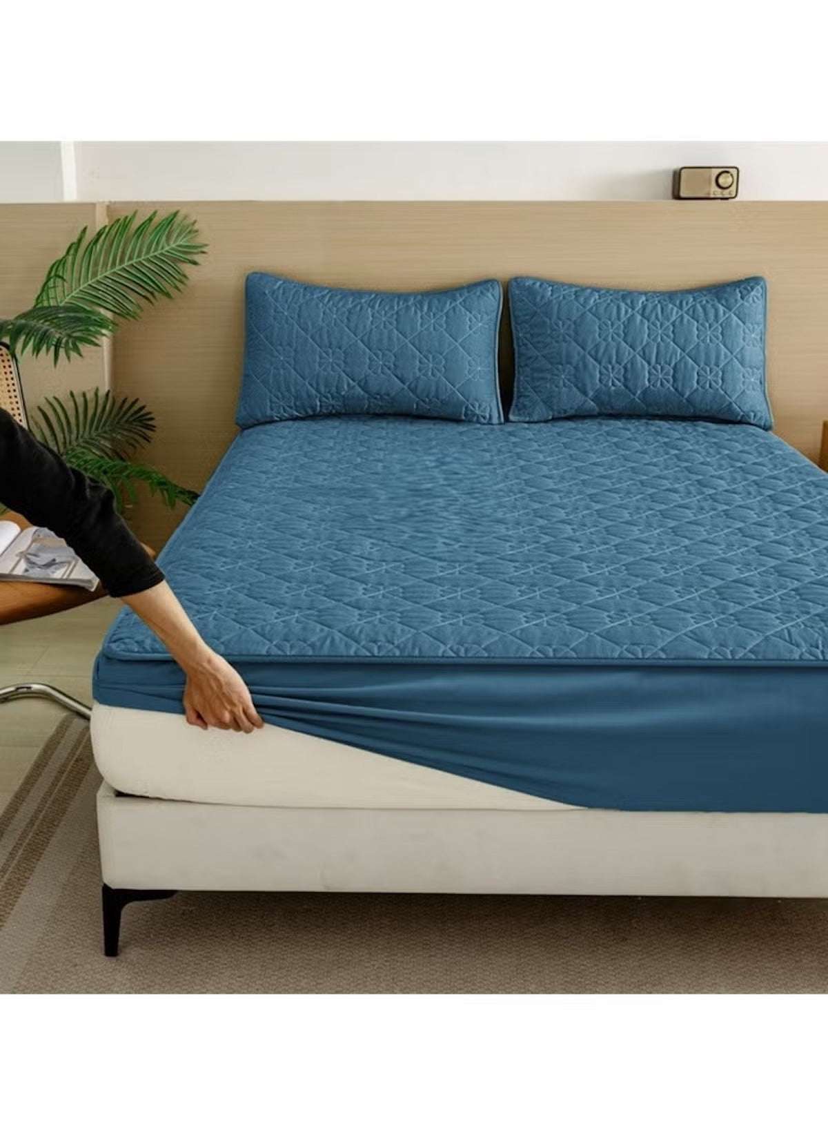 Huitich 150x200 cm Mattress Protector Quilted Topper - Mumzar