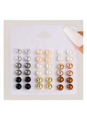 Huitich 18 Pair Earring Set Mixed Color Studs - Mumzar
