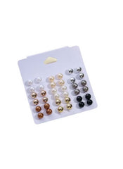 Huitich 18 Pair Earring Set Mixed Color Studs - Mumzar