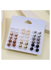 Huitich 18 Pair Earring Set Mixed Color Studs - Mumzar