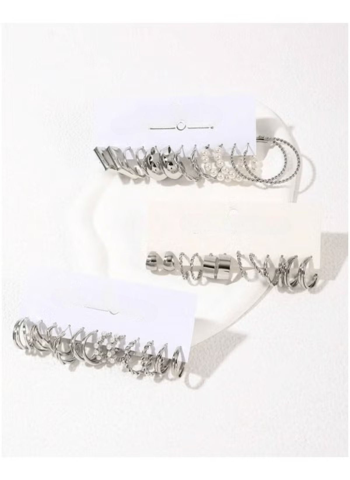 Huitich 18 Piece Earring Set Silver Mix Styles - Mumzar