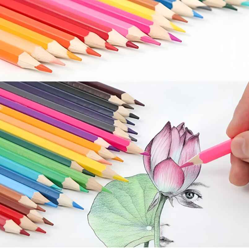 Huitich 24 Color Colored Pencils Set Wooden Art Supplies - Mumzar