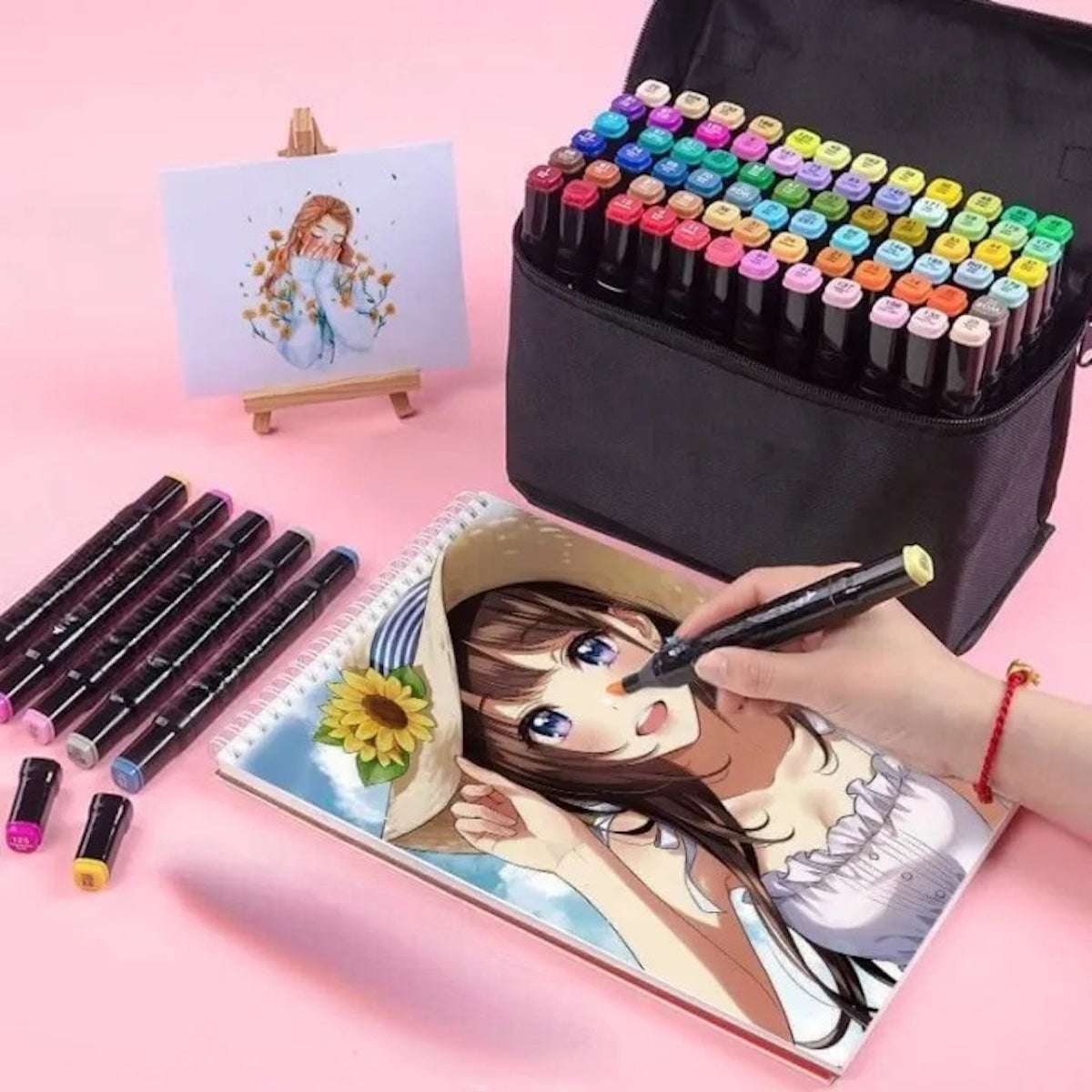 Huitich 24 Piece Art Markers with Case for Creative Drawing - Mumzar