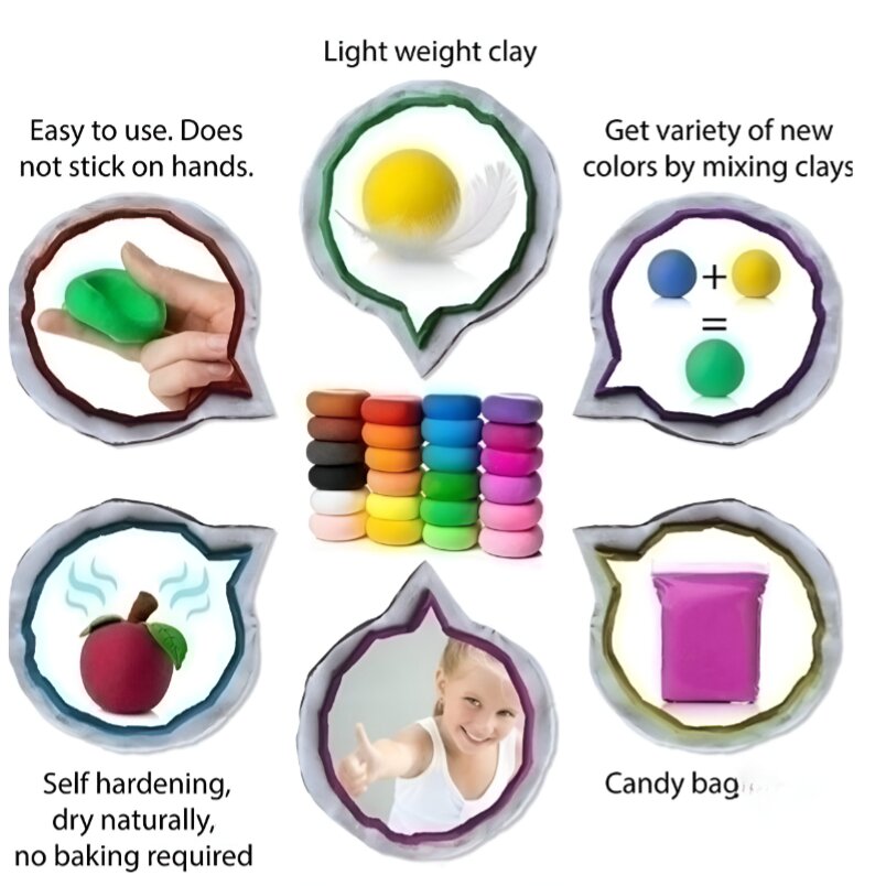 Huitich 24 Piece Colorful Modeling Clay Set for Kids - Mumzar