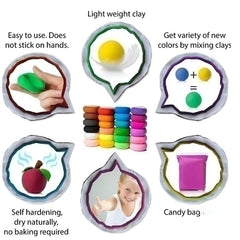 Huitich 24 Piece Colorful Modeling Clay Set for Kids - Mumzar
