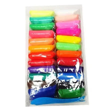 Assorted modeling clay sticks in bright colors inside a clear storage box