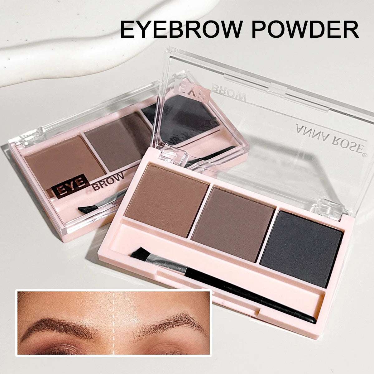 Huitich 3 Color Brow Powder Set with Brush - Mumzar