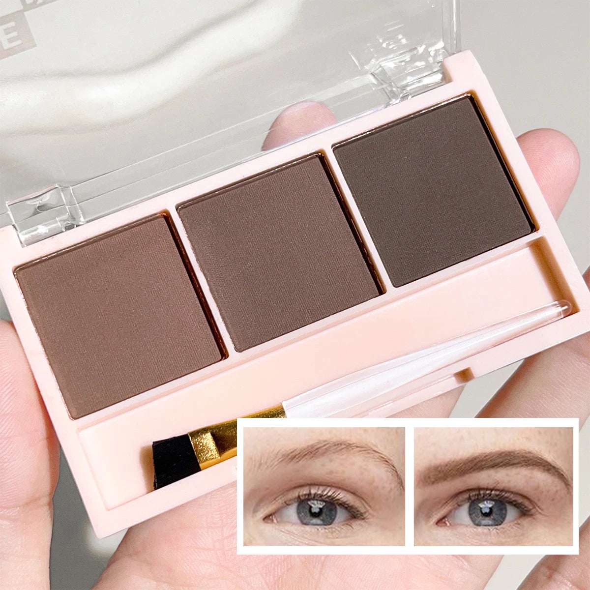 Huitich 3 Color Brow Powder Set with Brush - Mumzar