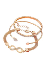 Huitich 3 Piece Alloy Bracelet Set with Infinity Charm - Mumzar