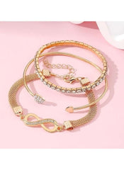 Huitich 3 Piece Alloy Bracelet Set with Infinity Charm - Mumzar