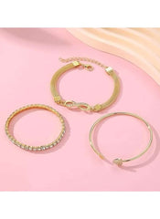 Huitich 3 Piece Alloy Bracelet Set with Infinity Charm - Mumzar