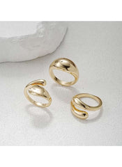 Huitich 3 - piece Gold Rings for Women Elegant Set - Mumzar