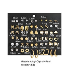 Huitich 30 Pair Earring Set for Women Gold & Silver Styles - Mumzar