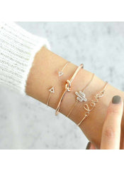 Huitich 4 Piece Fashion Jewelry Set Gold Bracelets - Mumzar