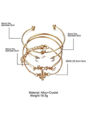 Huitich 4 Piece Fashion Jewelry Set Gold Bracelets - Mumzar