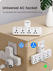 Huitich 4 Way Universal Outlet Adapter Plug with Switch - Mumzar