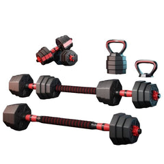Huitich 40kg Dumbbell Barbell Kettlebell Combo Set - Mumzar