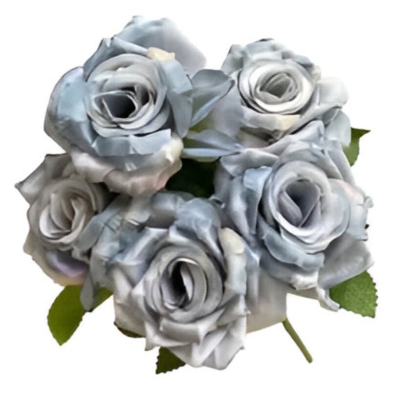 Huitich 5 Head Artificial Rose Arrangement Realistic Decor - Mumzar
