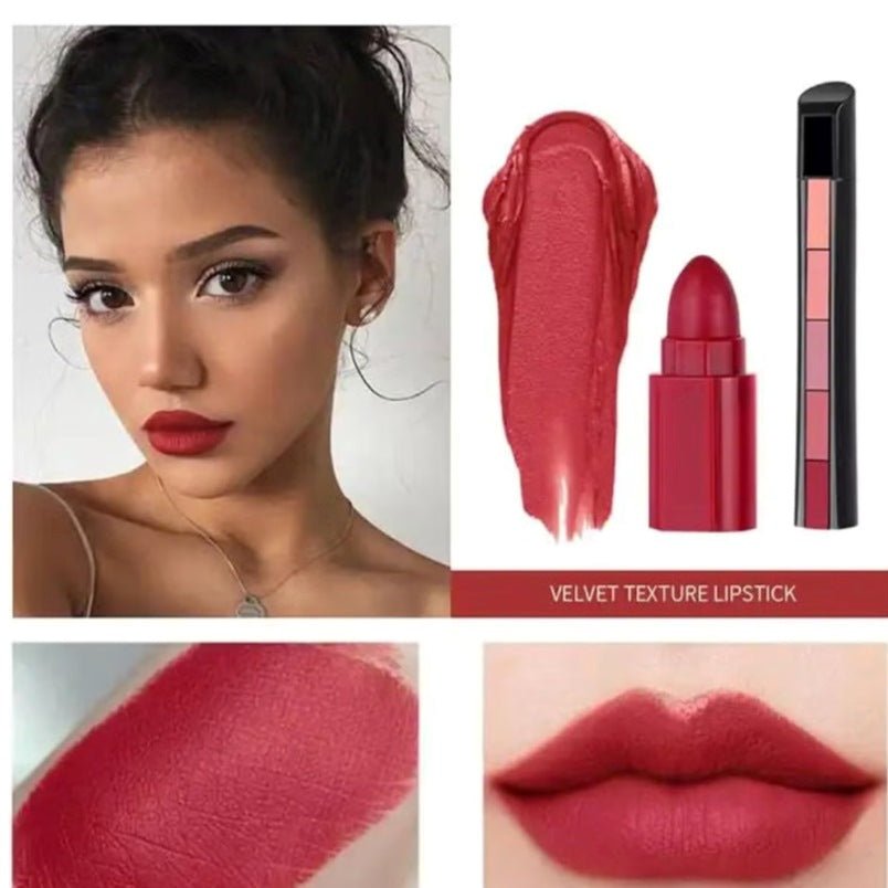 Huitich 5 - in - 1 Matte Lipstick Set Long Lasting Colors - Mumzar