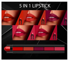 Huitich 5 - in - 1 Matte Lipstick Set Long Lasting Colors - Mumzar