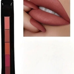 Huitich 5 - in - 1 Matte Nude Lipstick Set Long - Lasting Shades - Mumzar