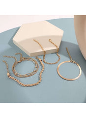 Huitich 5 Piece Gold Bracelet Set Elegant Jewelry - Mumzar