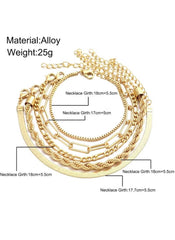 Huitich 5 Piece Gold Bracelet Set Elegant Jewelry - Mumzar