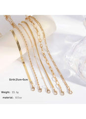 Huitich 6 - Piece Gold Anklet Set Elegant Layered Jewelry - Mumzar