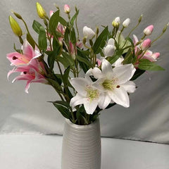 Huitich 7 - Head Faux Lily Bouquet - Realistic Artificial Flowers - Mumzar