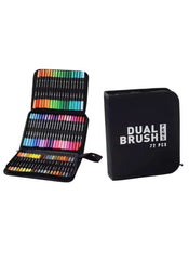 Huitich 72 Piece Art Pens with Zipper Case Dual Brush Set - Mumzar