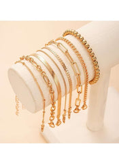 Huitich 8 Piece Adjustable Bracelet Pack Stylish Gold Set - Mumzar