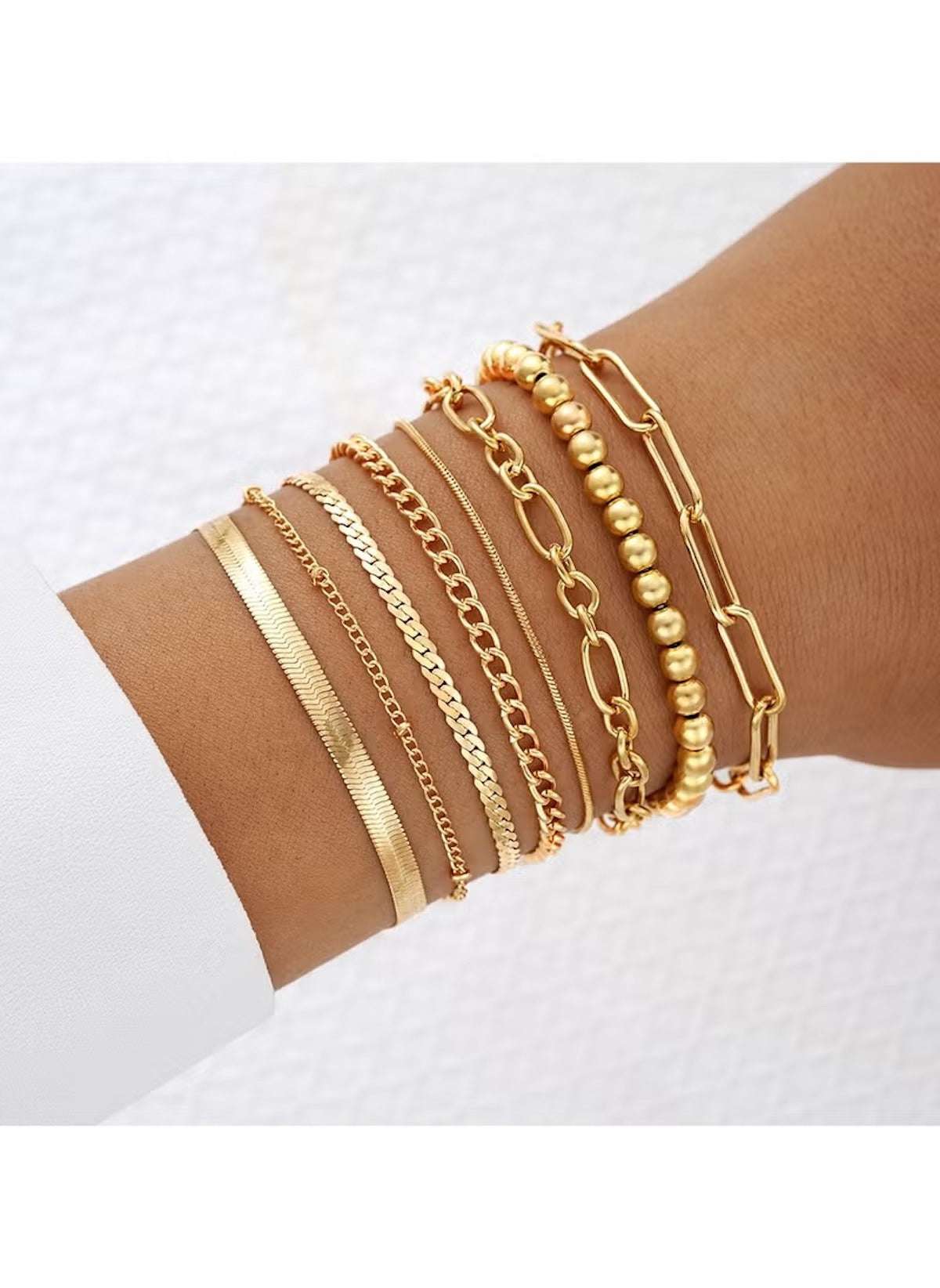 Huitich 8 Piece Adjustable Bracelet Pack Stylish Gold Set - Mumzar